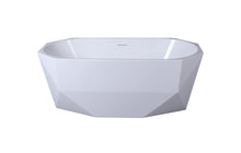 59 Inch Soaking Diamond Style Bathtub In Glossy White