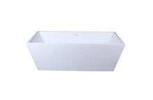 67 Inch Soaking Rectangular Bathtub In Glossy White