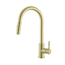 Jack Single Handle Pull Down Sprayer Kitchen Faucet In Brushed Gold