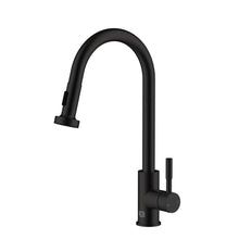 Sem Single Handle Pull Down Sprayer Kitchen Faucet In Matte Black