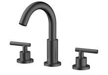 Leah 8 Inch Widespread Double Handle Bathroom Faucet In Matte Black