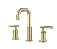 Tobias 8 Inch Widespread Double Handle Bathroom Faucet In Brushed Gold
