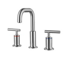 Tobias 8 Inch Widespread Double Handle Bathroom Faucet In Brushed Nickel
