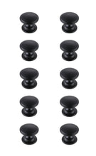 Kaid 1.2" Diameter Matte Black Mushroom Knob Multipack (Set Of 10)