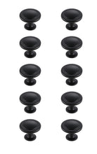 Logyn 1.3" Diameter Matte Black Mushroom Knob Multipack (Set Of 10)