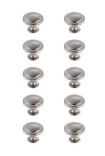 Logyn 1.3" Diameter Brushed Nickel Mushroom Knob Multipack (Set Of 10)