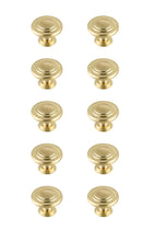 Minu 1.3" Diameter Brushed Gold Mushroom Knob Multipack (Set Of 10)