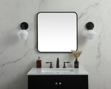Soft Corner Metal Square Mirror 24X24 Inch In Black