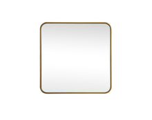 Soft Corner Metal Square Mirror 24X24 Inch In Brass