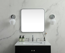 Soft Corner Metal Square Mirror 24X24 Inch In Silver