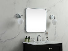 Soft Corner Metal Square Mirror 24X24 Inch In Silver