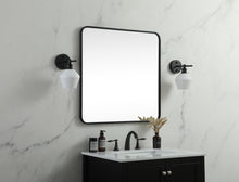 Soft Corner Metal Square Mirror 30X30 Inch In Black