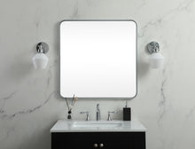 Soft Corner Metal Square Mirror 30X30 Inch In Silver