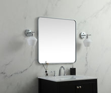 Soft Corner Metal Square Mirror 30X30 Inch In Silver