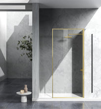 Fixed Framed Shower Door 35 X 76 Brushed Gold