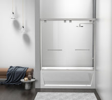Semi-Frameless Tub Door 60 X 60 Brushed Nickel