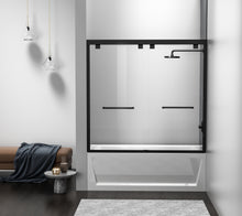 Semi-Frameless Tub Door 60 X 60 Matte Black