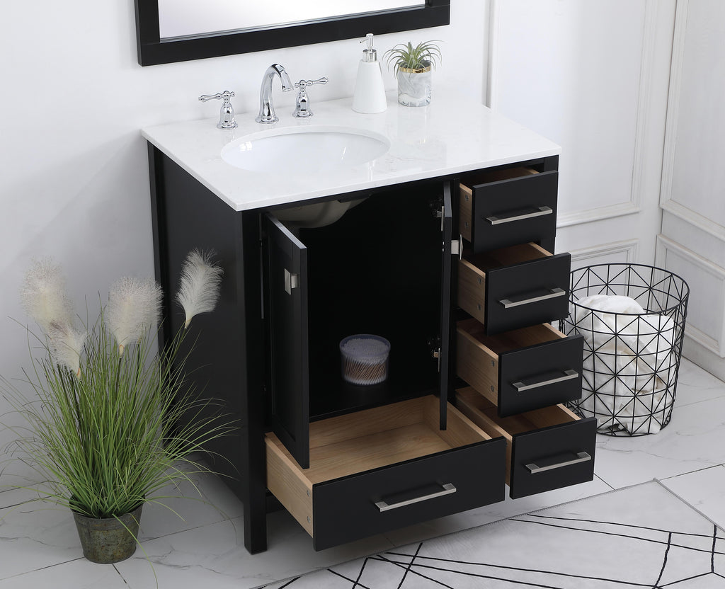 32 Inch Single Bathroom Vanity In Black | Elegant Irene | ELG-VF18832BK ...