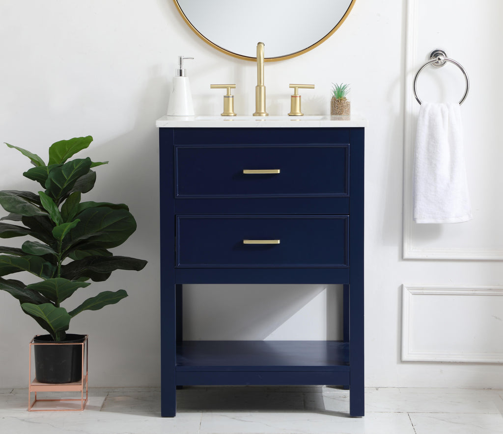Blue Bathroom Vanity 24 Inch
