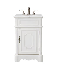 21 Inch Single Bathroom Vanity In Antique White With Ivory White Engineered Marble