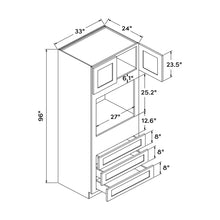 Craft Cabinetry Shaker Aqua 33”W x 96”H Oven Cabinet Image Specifications