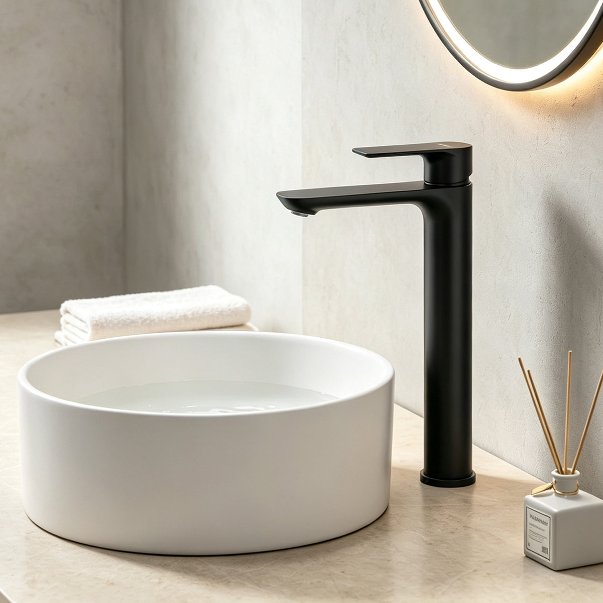 14801HLQT Tall Single Handle Vessel Sink Faucet