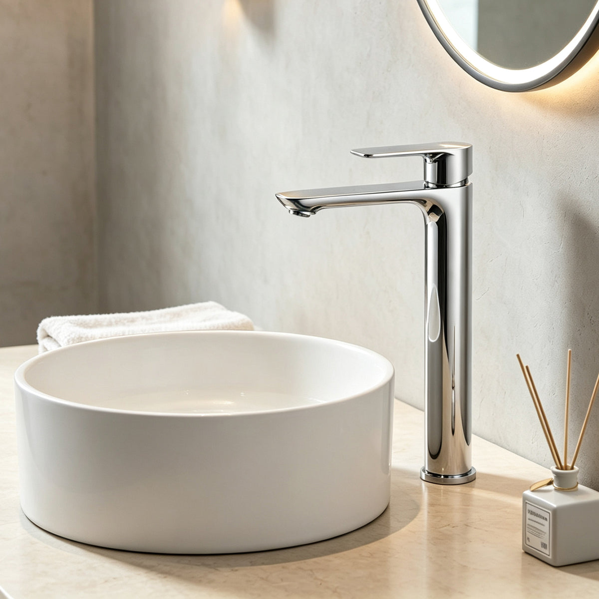 14801HLQT Tall Single Handle Vessel Sink Faucet