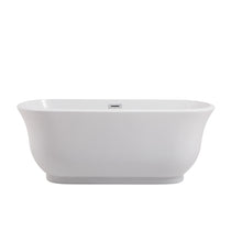59" Soaking Freestanding Bathtub Acrylic Glossy White