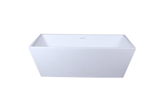 67 Inch Soaking Rectangular Bathtub In Glossy White