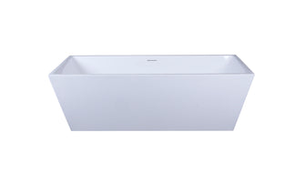 72 Inch Soaking Rectangular Bathtub In Glossy White