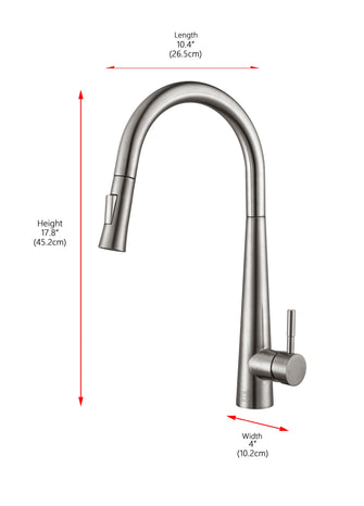 Lucas Single Handle Pull Down Sprayer Kitchen Faucet In Brushed Nickel