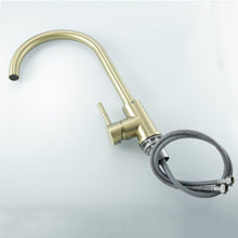 Finn Single Handle Kitchen Faucet In Brushed Gold