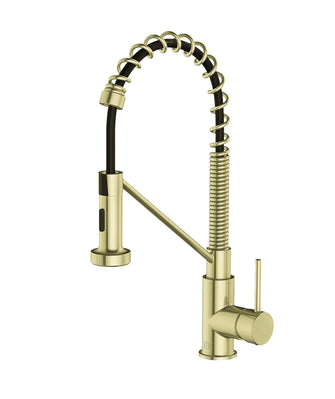 Yara Single Handle Pull Down Sprayer Kitchen Faucet In Brushed Gold