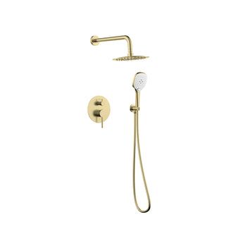 George Complete Shower Faucet System With Rough-In Valve In Brushed Gold
