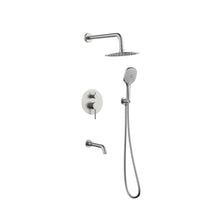 George Complete Shower And Tub Faucet With Rough-In Valve In Brushed Nickel