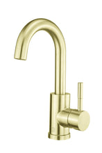 Louis Single Hole Single Handle Bathroom Faucet In Brushed Gold