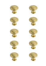 Logyn 1.3" Diameter Brushed Gold Mushroom Knob Multipack (Set Of 10)