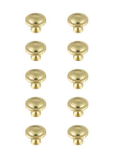 Garlande 1.2" Diameter Brushed Gold Mushroom Knob Multipack (Set Of 10)