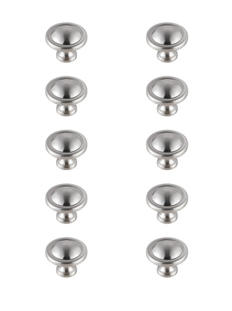 Garlande 1.2" Diameter Brushed Nickel Mushroom Knob Multipack (Set Of 10)