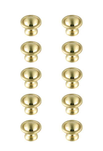 Kadea 1.2" Diameter Brushed Gold Mushroom Knob Multipack (Set Of 10)