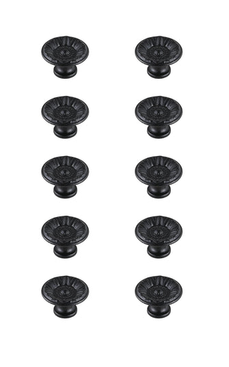 Corio 1.1" Diameter Matte Black Mushroom Knob Multipack (Set Of 10)