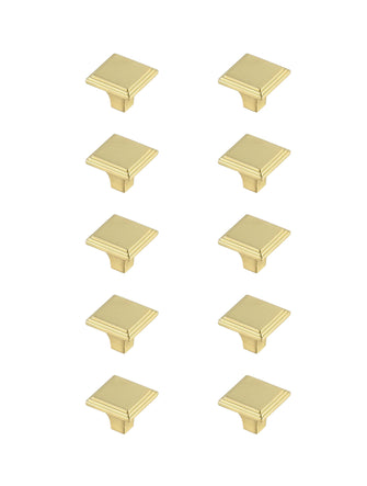 Wilow 1" Brushed Gold Square Knob Multipack (Set Of 10)