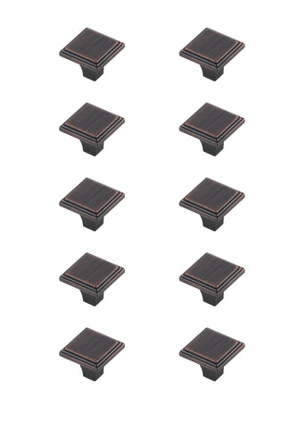 Wilow 1" Oil-Rubbed Bronze Square Knob Multipack (Set Of 10)