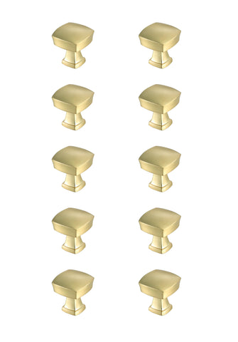 Irvin 1.3" Brushed Gold Square Knob Multipack (Set Of 10)