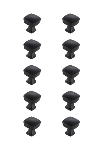 Irvin 1.3" Matte Black Square Knob Multipack (Set Of 10)