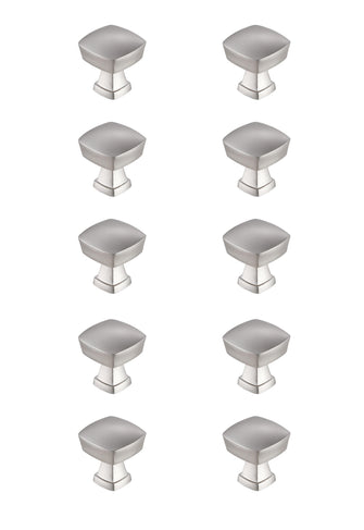 Irvin 1.3" Brushed Nickel Square Knob Multipack (Set Of 10)