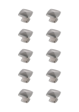 Marcel 1.2" Brushed Nickel Square Knob Multipack (Set Of 10)