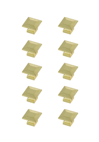 Cecil 1.3" Brushed Gold Square Knob Multipack (Set Of 10)