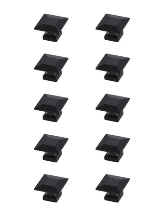 Cecil 1.3" Matte Black Square Knob Multipack (Set Of 10)