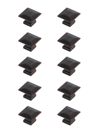 Cecil 1.3" Oil-Rubbed Bronze Square Knob Multipack (Set Of 10)